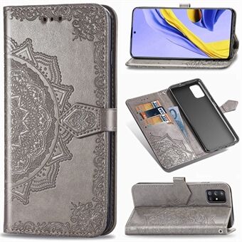 Embossed Mandala Flower PU Leather Case Wallet for Samsung Galaxy A71 5G SM-A716