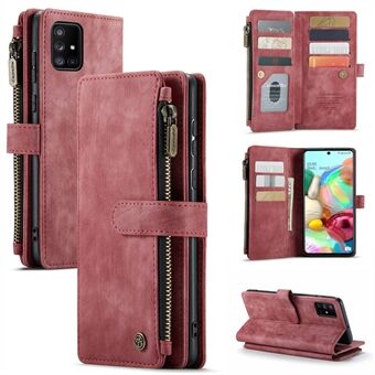 CASEME C30 Series for Samsung Galaxy A71 4G SM-A715 Stand Design Impact Resistant PU Leather Phone Case Zipper Pocket Wallet Phone Cover