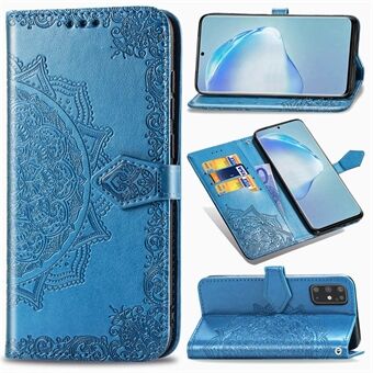 Embossed Mandala Flower Leather Covering for Samsung Galaxy S20 Plus