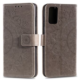 Imprint Flower Leather Wallet Phone Casing for Samsung Galaxy S20 Plus / S20 Plus 5G