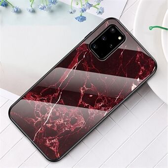 Marble Grain Pattern Tempered Glass PC + TPU Back Case for Samsung Galaxy S20 Plus