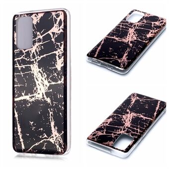 Marble Pattern Rose Gold Electroplating IMD TPU Case Shell for Samsung Galaxy S20 Plus