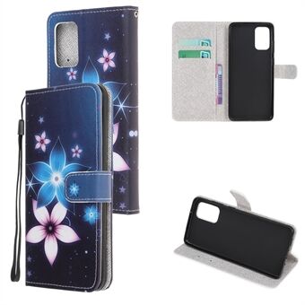 Pattern Printing Cross Texture Leather Wallet Phone Shell with Strap for Samsung Galaxy S20 Plus