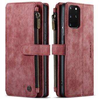 CASEME C30 Series Zipper Pocket Shockproof Built-in 10 Card Slots TPU PU Leather Wallet Phone Protective Case Phone Cover for Samsung Galaxy S20 Plus