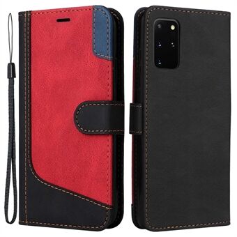 Cell Phone Case for Samsung Galaxy S20 Plus 5G/4G, Wallet Stand Anti-drop Three-color Splicing Style Phone Protection Shell
