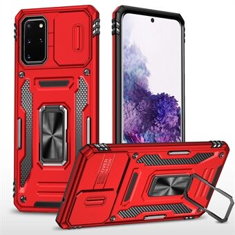 Armor Series for Samsung Galaxy S20 Plus 4G / 5G PC + TPU Anti-drop Phone Case Kickstand Back Cover with Slide Camera Protector