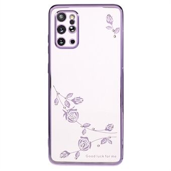 For Samsung Galaxy S20 Plus 5G / 4G Rhinestone Phone Case Flower Pattern Electroplating TPU Cover