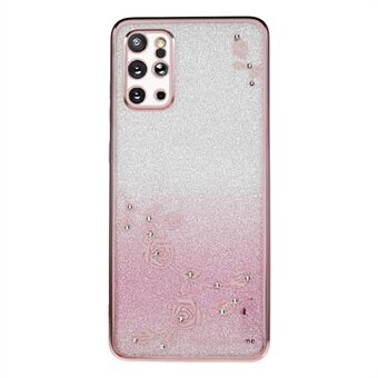For Samsung Galaxy S20 Plus 5G / 4G Gradient Glitter TPU Case Rhinestone Flower Pattern Phone Cover