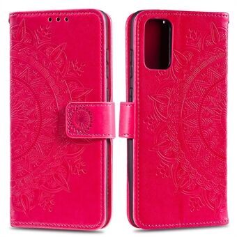 Imprint Flower Leather Wallet Case for Samsung Galaxy S20
