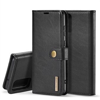 DG.MING Detachable 2-in-1 Split Leather Wallet Shell + PC Back Case for Samsung Galaxy S20