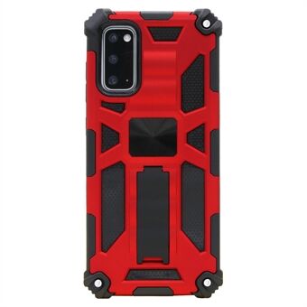 Kickstand Armor Dropproof PC TPU Hybrid Case with Magnetic Metal Sheet for Samsung Galaxy S20