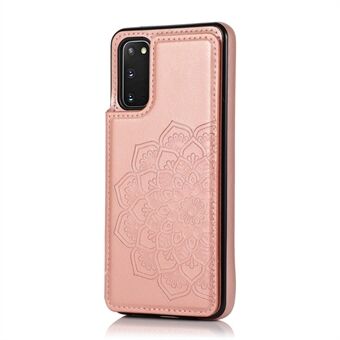 Imprint Mandala Flower PU Leather + TPU Phone Casing for Samsung Galaxy S20