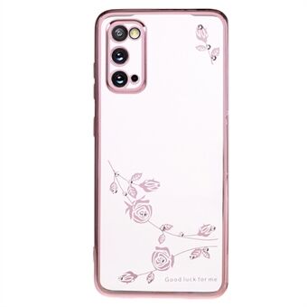 For Samsung Galaxy S20 5G / 4G Rhinestone Flower Pattern Phone Case TPU Electroplating Phone Cover