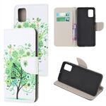 Pattern Printing Cross Texture Leather Wallet Case for Samsung Galaxy A41 (Global Version)