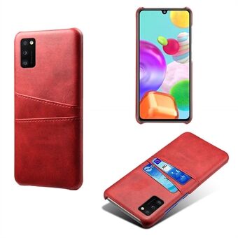Double Card Slots PU Leather Coated Plastic Protector Case for Samsung Galaxy A41 (Global Version)