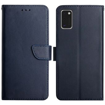 Wallet Stand Nappa Texture Genuine Leather Cover + Interior TPU Phone Case for Samsung Galaxy A41 (Global Version)