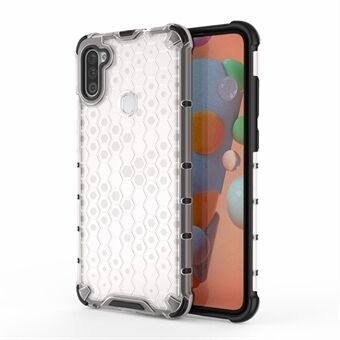 Honeycomb Pattern Shock-proof TPU + PC Combo Back Case for Samsung Galaxy A11 (EU Version) - White
