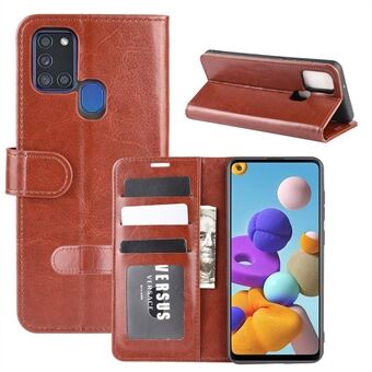 Crazy Horse Skin Leather Unique Cover for Samsung Galaxy A21s
