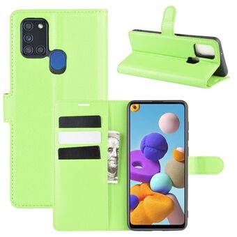 Litchi Grain Wallet Leather Cool Cover for Samsung Galaxy A21s Supporting Stand Phone Case