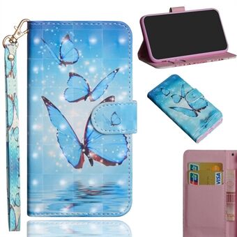 Light Spot Decor Pattern Printing Wallet Stand Leather Case with Strap for Samsung Galaxy A21s