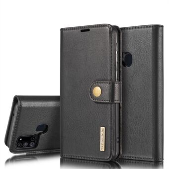 DG.MING Detachable 2-in-1 Split Leather Wallet Shell + PC Back Case for Samsung Galaxy A21s