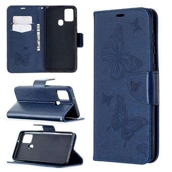 Imprint Butterfly Leather Wallet Case for Samsung Galaxy A21s