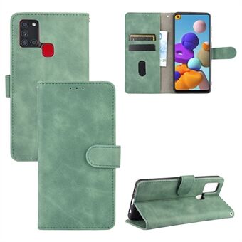 Skin-touch Wallet Stand Leather Flip Cover Case for Samsung Galaxy A21s
