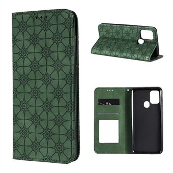 Imprint Flower Pattern Auto-absorbed Cover for Samsung Galaxy A21s