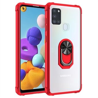 Ring Holder Kickstand PC+TPU Phone Protector Shell for Samsung Galaxy A21s