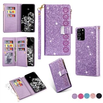 Glittery Starry Style Laser Carving Leather Shell for Samsung Galaxy Note 20/Note 20 5G
