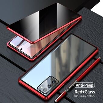 Magnetic Metal Frame + Double-sided Tempered Glass Anti-peep Case Shell for Samsung Galaxy Note20 4G/5G