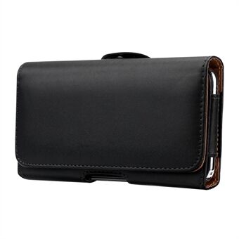 6.4 - 7.2 inch Phone Horizontal Waist Bag Textured PU Leather Waist Belt Clip Phone Holster Case, Size: XXXL