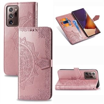 Embossed Mandala Flower Leather Case with Wallet Stand for Samsung Galaxy Note20 Ultra 5G / Galaxy Note20 Ultra