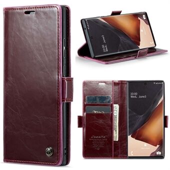 CASEME 003 Series For Samsung Galaxy Note20 Ultra / Note20 Ultra 5G Waxy Texture PU Leather Stand Case Magnetic Clasp Wallet Phone Cover