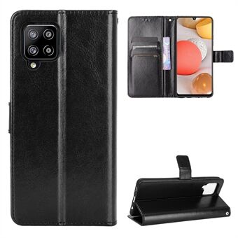 Crazy Horse Texture Wallet Stand Leather Phone Case for Samsung Galaxy A42 5G