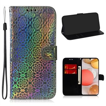 Dazzling Pattern Leather Wallet Phone Case with Stand for Samsung Galaxy A42 5G