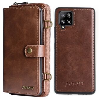 MEGSHI 020 Series Anti-fall Magnetic Detachable Design Shockproof PU Leather and TPU Wallet Cover with Long Strap for Samsung Galaxy A42 5G