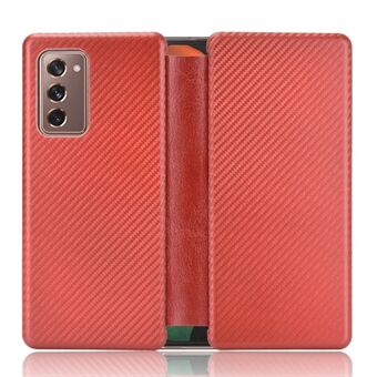 Auto-absorbed Leather Carbon Fiber Skin Cover for Samsung Galaxy Z Fold2 5G