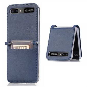 For Samsung Galaxy Z Flip 5G Ultra Slim Phone Case Drop-proof PU Leather Coated PC Phone Cover Card Holder