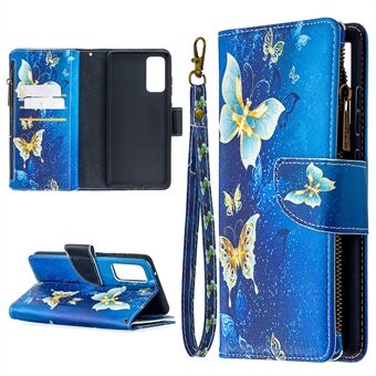 Pattern Printing Case Wallet Stand Leather Cover Protector for Samsung Galaxy S20 FE 4G/FE 5G/S20 Lite/S20 FE 2022