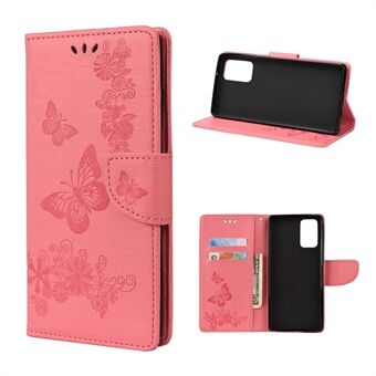 Imprint Butterflies Flower Wallet Stand Leather Case for Samsung Galaxy S20 FE 4G/FE 5G/S20 Lite/S20 FE 2022