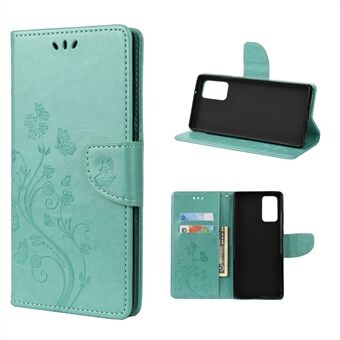Imprint Butterflies Wallet Stand Flip Leather Phone Cover for Samsung Galaxy S20 FE 4G/FE 5G/S20 Lite/S20 FE 2022