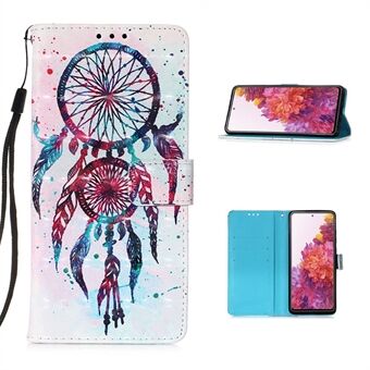 Light Spot Decor Pattern Printing Wallet Stand Leather Phone Casing with Strap for Samsung Galaxy S20 FE 4G/FE 5G/S20 Lite/S20 FE 2022