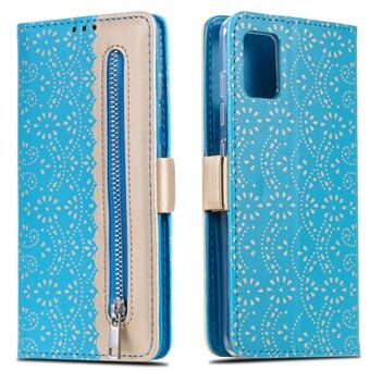 Lace Flower Skin Zipper Leather Cover for Samsung Galaxy S20 FE 4G/5G/2022/S20 Lite
