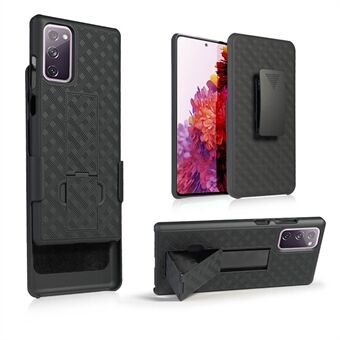 Swivel Belt Clip Holster PC + TPU Woven Texture Cover for Samsung Galaxy S20 FE 4G/5G/2022/S20 Lite