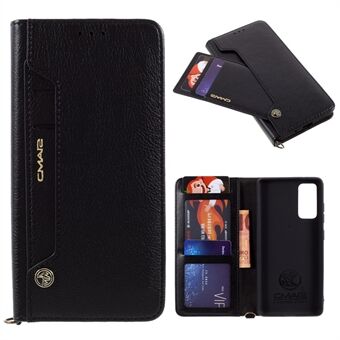 CMAI2 for Samsung Galaxy S20 FE 4G/5G/S20 Lite/S20 FE 2022 Auto-absorbed Folio PU Leather Cover with Card Slots - Black