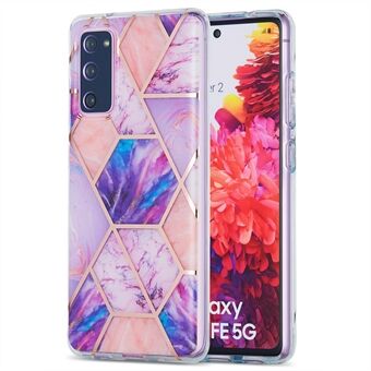IML IMD Marble Pattern 2.0mm TPU Phone Cover Case Electroplating for Samsung Galaxy S20 FE 4G/FE 5G/S20 Lite/S20 FE 2022