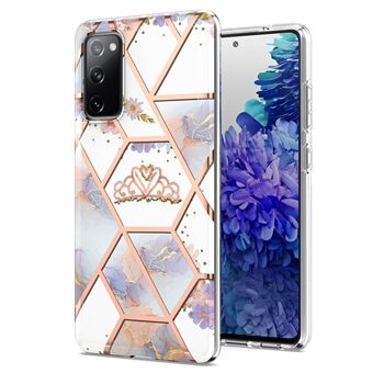 2.0mm IMD IML Flower Pattern Shell Electroplating Marble Phone Case for Samsung Galaxy S20 FE 2022/S20 FE 4G/S20 FE 5G/S20 Lite