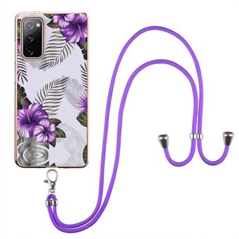 Drop-Resistant IMD IML Workmanship Marble Flower Pattern Soft TPU Phone Case for Samsung Galaxy S20 FE 2022/S20 FE 4G/S20 FE 5G/S20 Lite