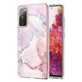 Marble Pattern Electroplated Edge Soft TPU Shockproof Anti-Scratch Protective IMD Case for Samsung Galaxy S20 FE 4G / 5G/S20 Lite/S20 FE 2022